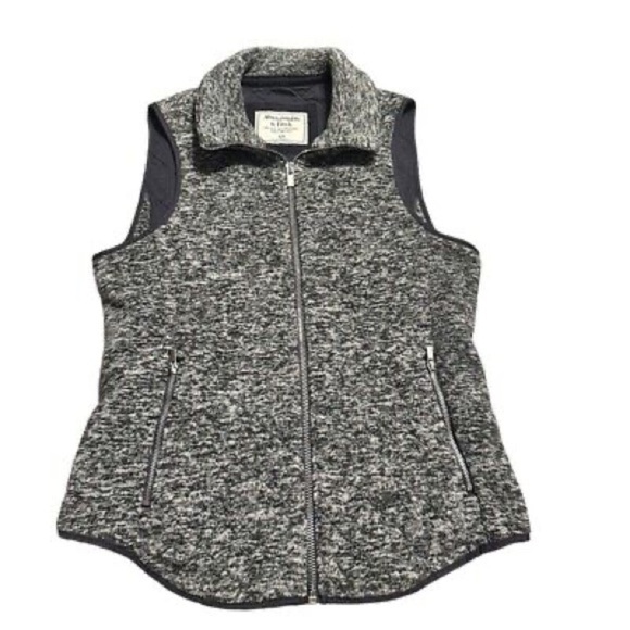 Abercrombie and Fitch Quilted Vest Gray and Black Size Large - Picture 1 of 9